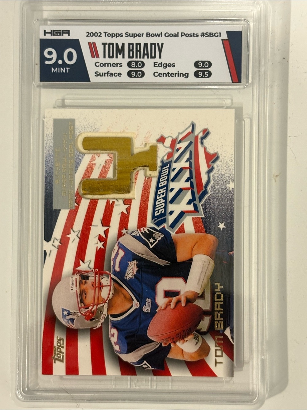 Tom Brady Graded Super Bowl Goal Posts Relic Insert Card